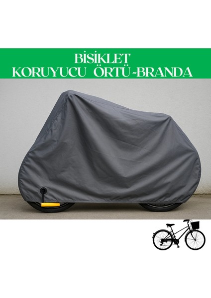 Gri Kilit Uyumlu Bisiklet Brandası, Bisiklet Koruma Örtüsü, Su ve Toz Geçirmez, 4 Mevsim Koruma
