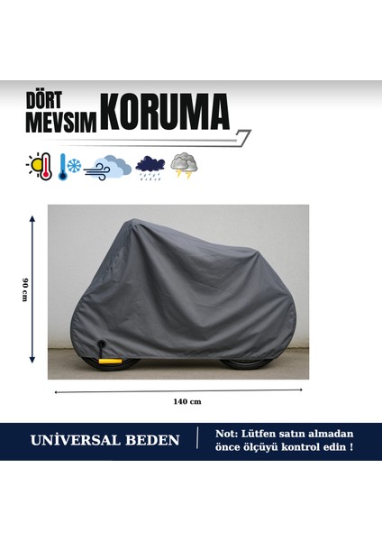 Gri Kilit Uyumlu Bisiklet Brandası, Bisiklet Koruma Örtüsü, Su ve Toz Geçirmez, 4 Mevsim Koruma