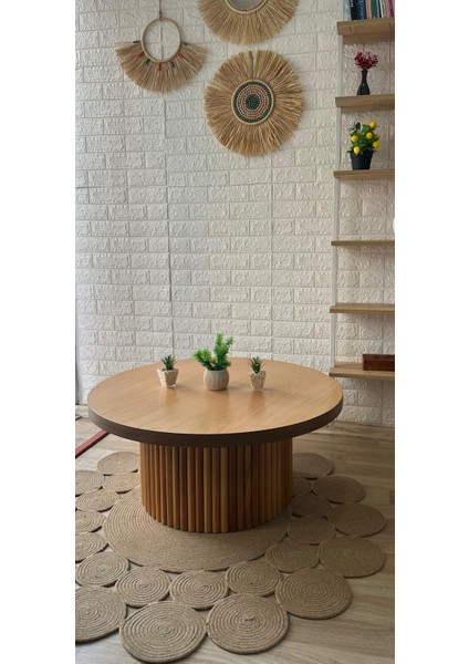 Concept Çıta Ayaklı Orta Sehpa Ahşap Yuvarlak Naturel Renkli Sabit Orta Sehpa (Çap 85 Cm) fırsatları