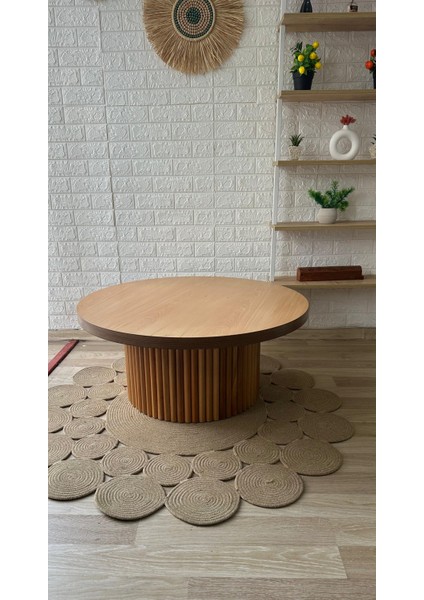 Concept Çıta Ayaklı Orta Sehpa Ahşap Yuvarlak Naturel Renkli Sabit Orta Sehpa (Çap 85 Cm) fiyatları