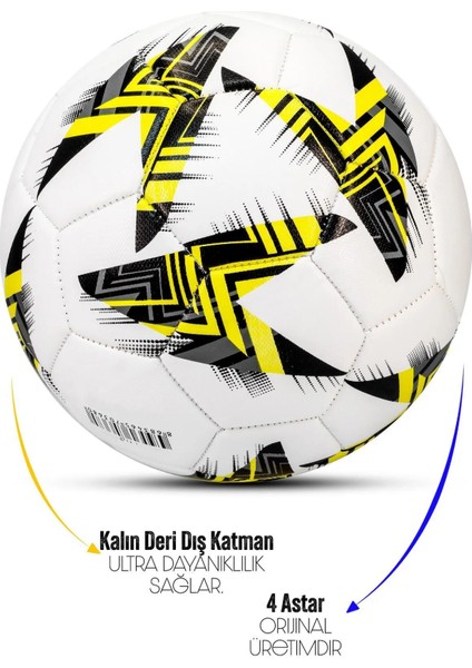 Futbol Topu - Dayanıklı Sert Zemin ve Halı Saha Için Mükemmel Performans (Sarı, Pompalı Set) modelleri