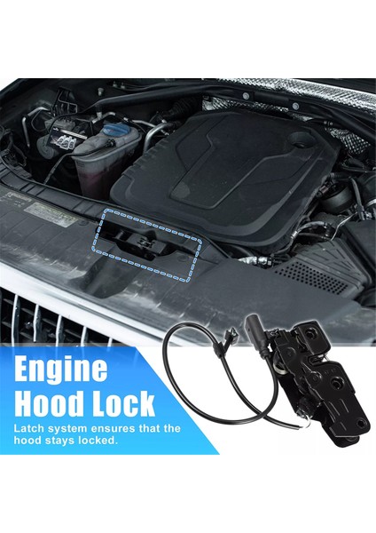 8K0823509F 8K0-823-509-D Audi A4 A5 Q5 R8 Rs5 S4 Sq5 Için Araba Kaput Mandalı Tertibatı (Yurt Dışından) modelleri