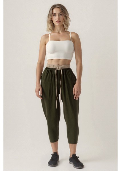 Bel Kısmı Çift Renkli Pantolon modelleri