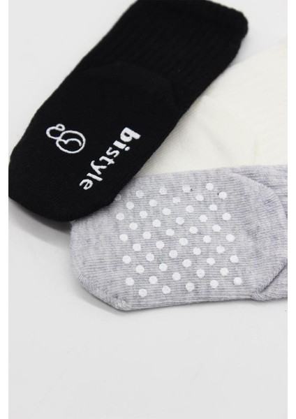 Bistyle Basic Kaymaz Penye Soket Çorap 3'lü BS10107 Siyah Ekru Gri fiyatları