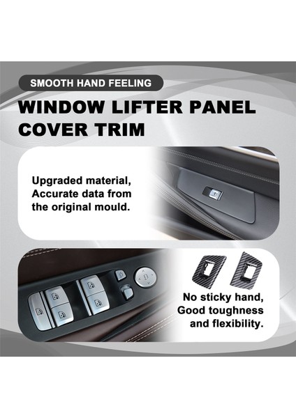 Bmw 5 Serisi M5 G30 G31 G38 F90 2017-2020 525 528 530 540 Lhd Karbon Fiber Için Araba Iç Kapı Cam Anahtarı Kapağı (Yurt Dışından) indirimleri