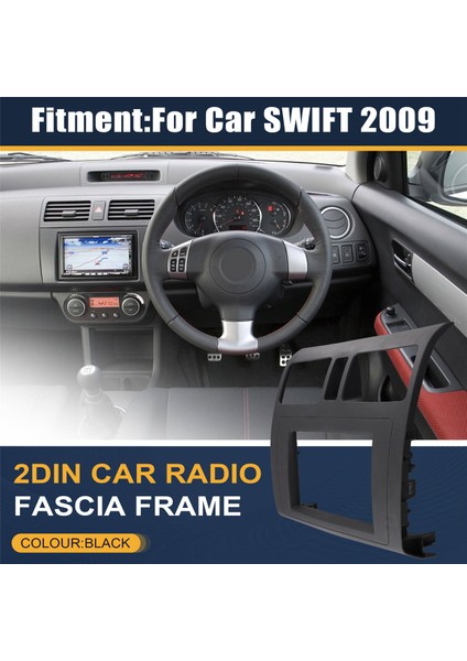 2dın Araba Radyo Fasya Çerçevesi DVD Gps Navigasyon Mp5 Panel Kapağı Suzukı Swıft 2009 Için (Yurt Dışından)