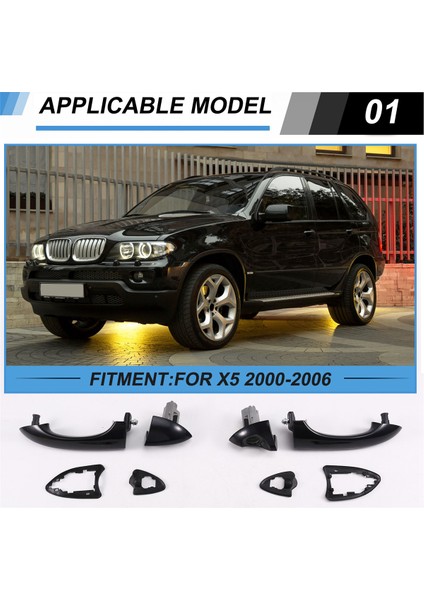 Bmw X5 E53 2000-2006 Için Ön Sol + Sağ Dış Kapı Kolu Dış Kapı Kolu 51218243617 51218243618 Rhd (Yurt Dışından)