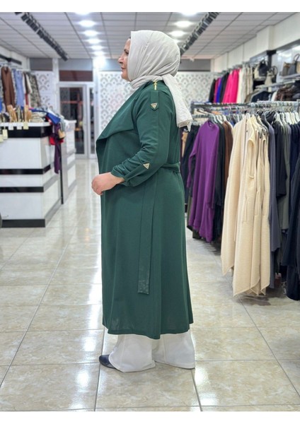 Büyük Beden Omzu Fermuarlı Tasarım Ceket