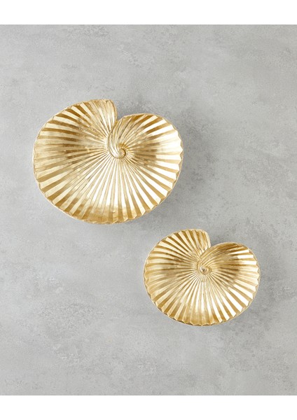 Sea Shells Dekoratif Tabak 19X15,7X4,8 cm Gold