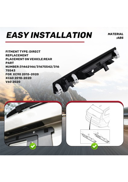 31462146/31675542/31675543 Volvo XC90 XC60 V60 Için Araba Bagaj Anahtarı Bagaj Kapağı Kolu (Yurt Dışından) indirimleri