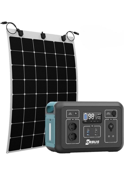 1200W Taşınabilir Güç Kaynağı ve 110W Esnek Panel
