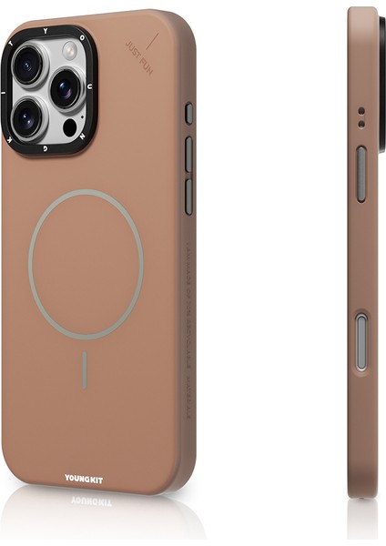 iPhone 16 Pro Kılıf M-Safe Şarj Özellikli Youngkit Dynamag Serisi Kapak Gold