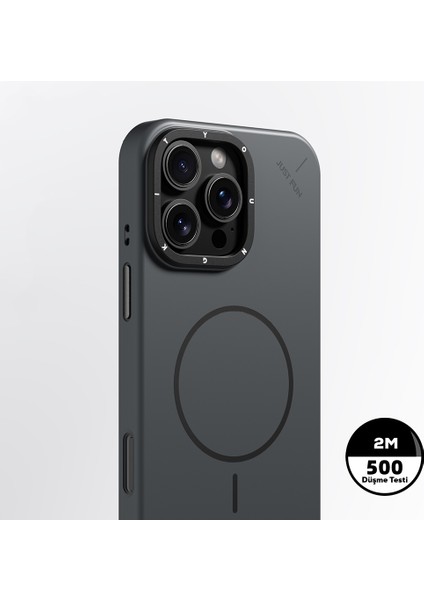 iPhone 16 Pro Kılıf M-Safe Şarj Özellikli Youngkit Dynamag Serisi Kapak Gri