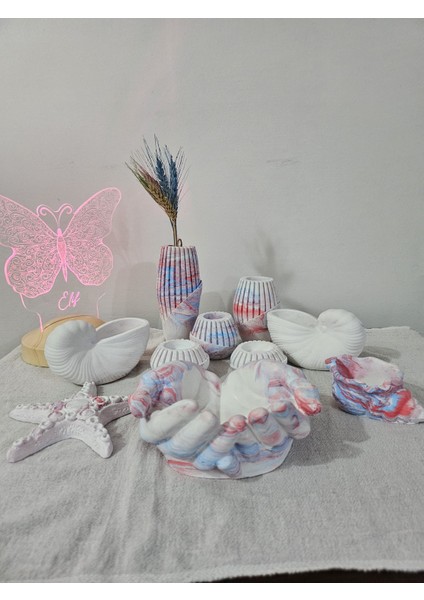 El Yapımı Renkli Taş Objeler Seti – Deniz ve Doğa Temalı Dekoratif fiyatları
