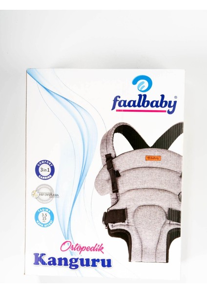 Ortopedik Bebek Kangurusu 3.5-15 kg Taşıma Kapasiteli Gri