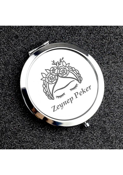 Kişiye Özel İsimli Frida Kahlo Baskılı Daire Metal Ayna Çanta, Cep ve Makyaj Aynası fiyatları
