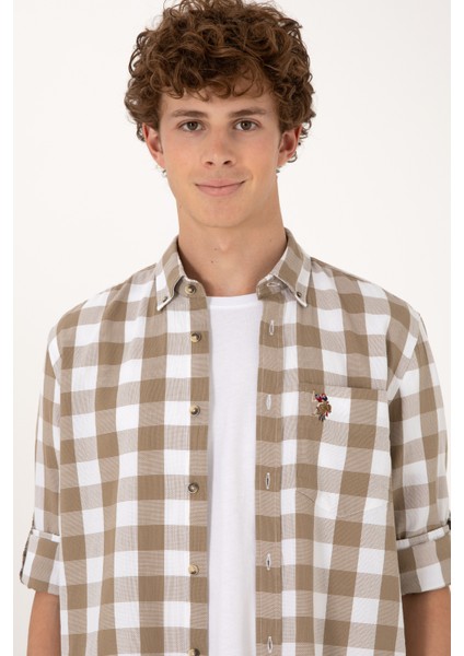 Erkek Vizon Gömlek Desenli 50299603-VR052 fiyatları