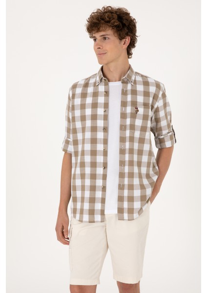 Erkek Vizon Gömlek Desenli 50299603-VR052 modelleri