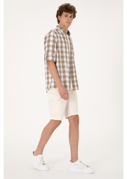 Erkek Vizon Gömlek Desenli 50299603-VR052 fırsatları