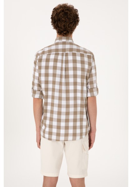 Erkek Vizon Gömlek Desenli 50299603-VR052 indirimleri