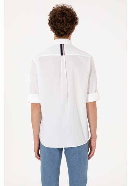 Erkek Beyaz Gömlek Desenli 50306321-VR013 indirimleri