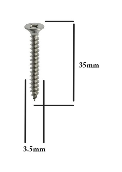 Sunta Vidası 3.5X35MM Ahşap Vida Raf Vidası Ahşap Tahta Mobilya Vidası Kısa Vida 100 Adet