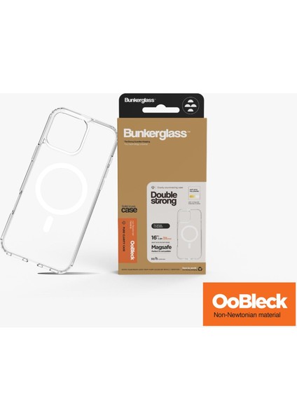 Bunkerglass 16 Magsafe Uyumlu Şeffaf Kılıf