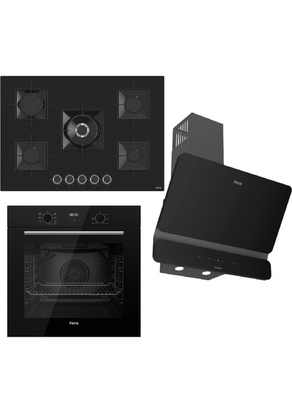 Flowart-Sılentart Serisi Siyah Set (SS035 + QBL63CS +D080-SA ) - Emaye Izgara