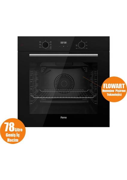 Flowart- Sılentart Serisi Siyah Set (SC405-WFA + QBL63CS +D077-SA ) - Döküm Izgara / 65 cm Ocak indirimleri