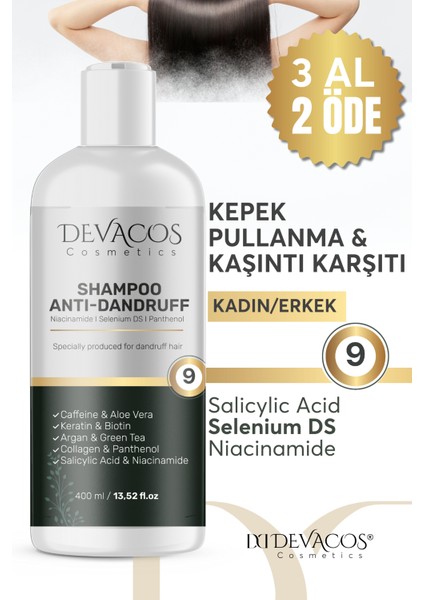 Eğzama Şampuanı Kepek Şampuanı Kaşıntıı Pullanmaa Gidericiı Tuzsuz Şampuan 400 ml