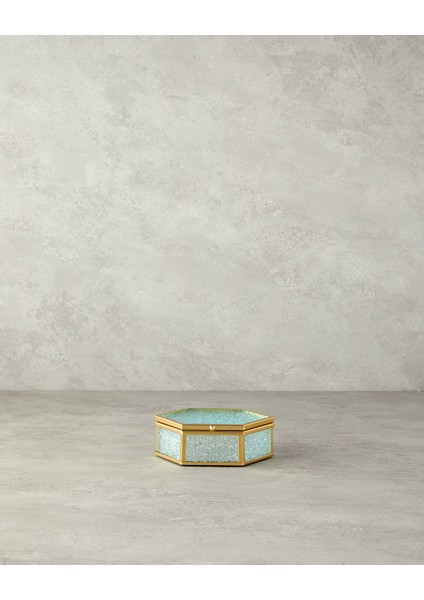 Glossy Cam Dekoratif Kutu Gold