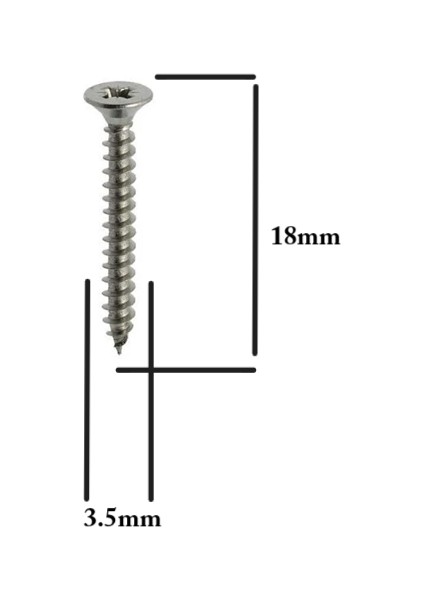 Sunta Vidası 3.5X18MM Ahşap Vida Raf Vidası Ahşap Tahta Mobilya Vidası Kısa Vida 100 Adet