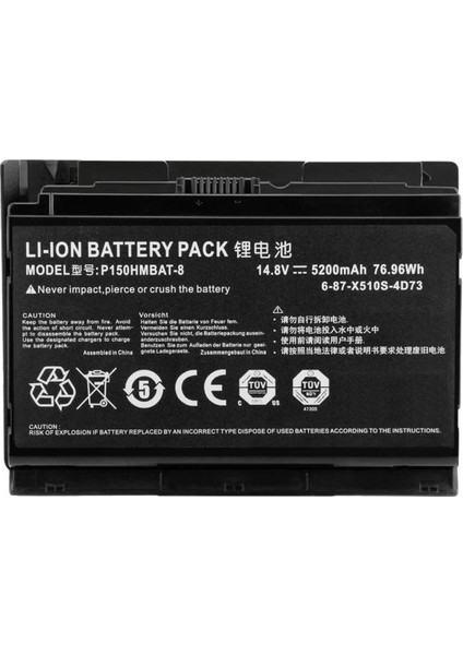 Sager NP8150 Laptop Uyumlu Batarya Pil