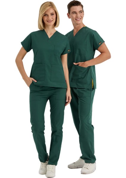 Avcı Yeşili Dr Greys Scrubs (Terikoton/ince Kumaş) T100