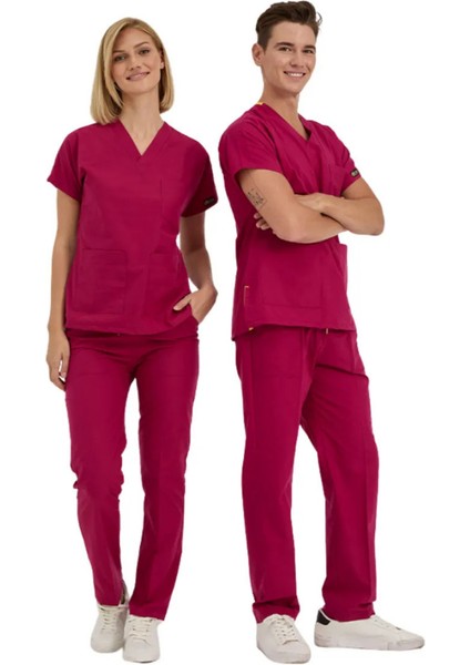 Vişne Dr Greys Scrubs (Terikoton/ince Kumaş) T100