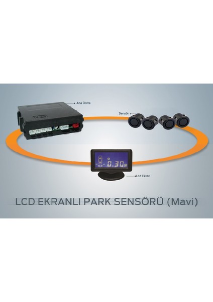 Unıque ® Lcd Ekranlı Park Sensör 19Mm Mat Siyah Sensör