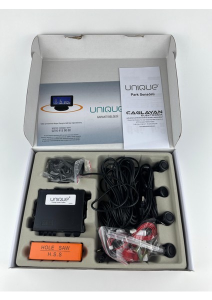 Unıque ® Lcd Ekranlı Park Sensör 19Mm Mat Siyah Sensör