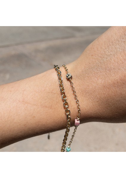 Renkli Taş Detaylı Ikili Vip Bileklik fiyatları