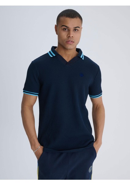 Erkek Polo Triko Detaylı Model TK038EFY10 Lacivert Renkli Tasarım
