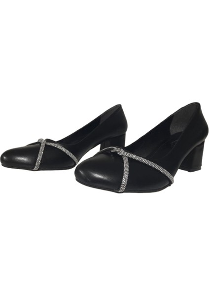 Kadın Büyük Beden Taşlı Siyah Şık Klasik Topuklu Ayakkabı fiyatları