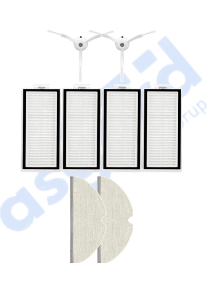 Roborock Q8 Max , Q8 Max+ Uyumlu 2 Yan Fırça 4 Filtre 2 Mop