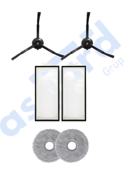 Roborock Q Revo Pro-S-Maxv Uyumlu 2 Yan Fırça 2 Filtre 2 Mop
