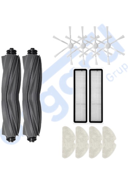 Dreame D10S, D10S Pro, D9 Max Gen 2 uyumlu 2 Ana Fırça 4 Yan Fırça 2 Filtre 4 Mop