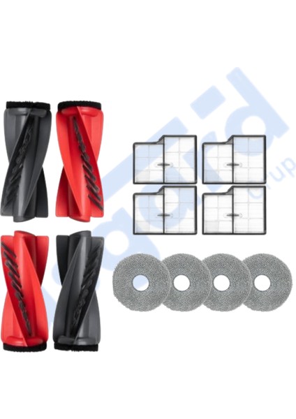 Roborock Saros 10- Saros 10r Uyumlu 2 Ana Fırça 4 Filtre 4 Mop