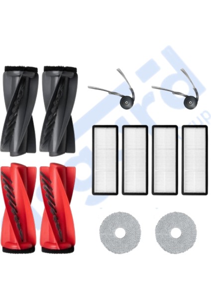 Roborock Qrevo Curv Uyumlu 2 Ana Fırça 2 Yan Fırça 4 Filtre 2 Mop