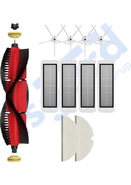 Roborock S50 – S55 –s5 Max – S6 – S6 Maxv Uyumlu 1 Ana Fırça 4 Yan Fırça 4 Filtre 2 Mop