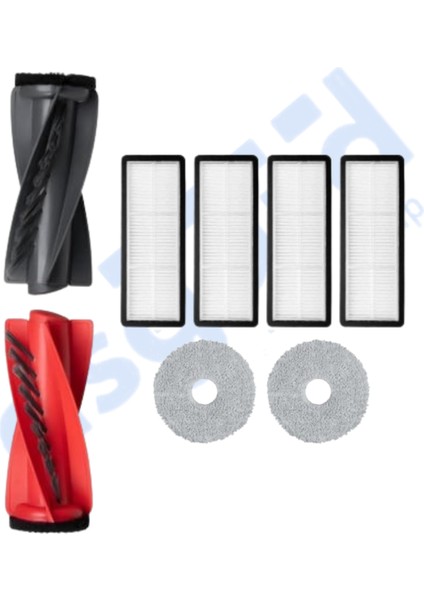 Roborock Qrevo Curv Uyumlu 1 Ana Fırça 4 Filtre 2 Mop