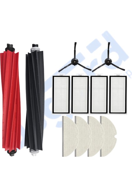 Roborock Q8 Max , Q8 Max+ Uyumlu 1 Ana Fırça 2 Yan Fırça 4 Filtre 4 Mop
