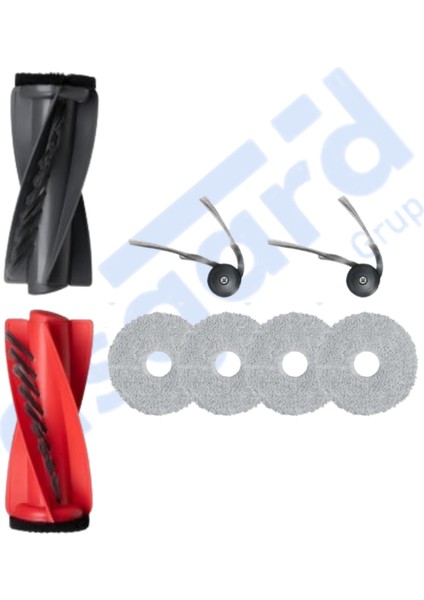 Roborock Qrevo Curv Uyumlu 1 Ana Fırça 2 Yan Fırça 4 Mop