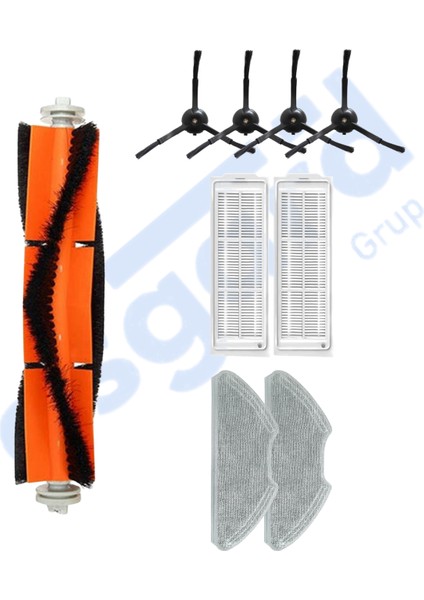 Xiaomi Mop 2 Pro (MJST1SHW) -Mop 2 Lite Uyumlu 1 Ana Fırça 4 Yan Fırça 2 Filtre 2 Mop